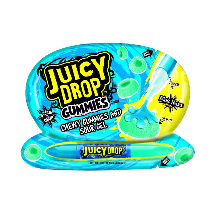 JUICY DROP GUMMY SOUR GEL BLUE RASPBERRY MikesSweetStop