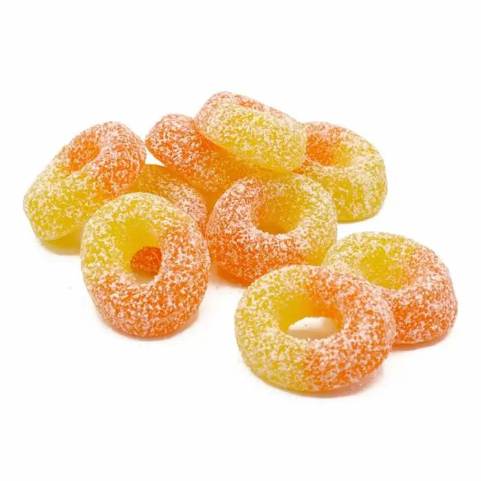 FIZZY PEACH RINGS (HALAL/VEGAN) - MikesSweetStop