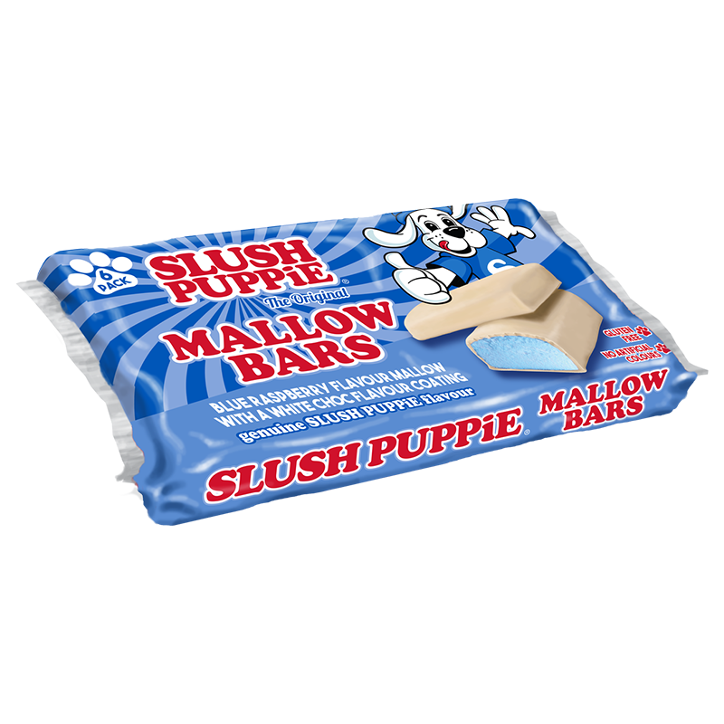 SLUSH PUPPIE BLUE RASPBERRY MALLOW BARS - 6 PACK
