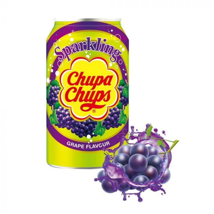 CHUPA CHUPS SPARKLING GRAPE FLAVOUR CAN 345ml - MikesSweetStop