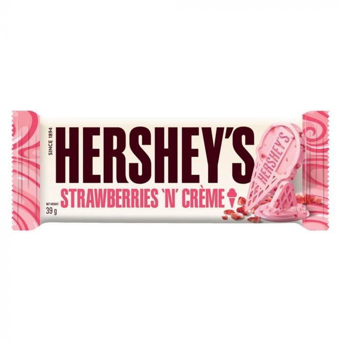 HERSHEY’S STRAWBERRIES ‘N’ CREME BAR 39g - MikesSweetStop