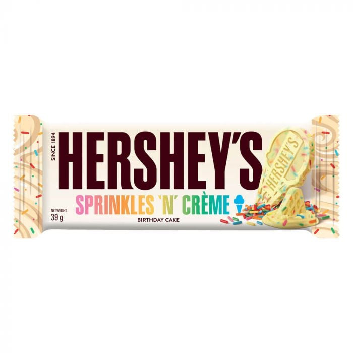 HERSHEY’S SPRINKLES ‘N’ CREME BIRTHDAY CAKE BAR 39g - MikesSweetStop